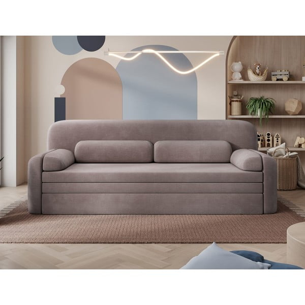 Brązowa sztruksowa rozkładana/ze schowkiem sofa 236 cm Elioss – ELTAP-image-1