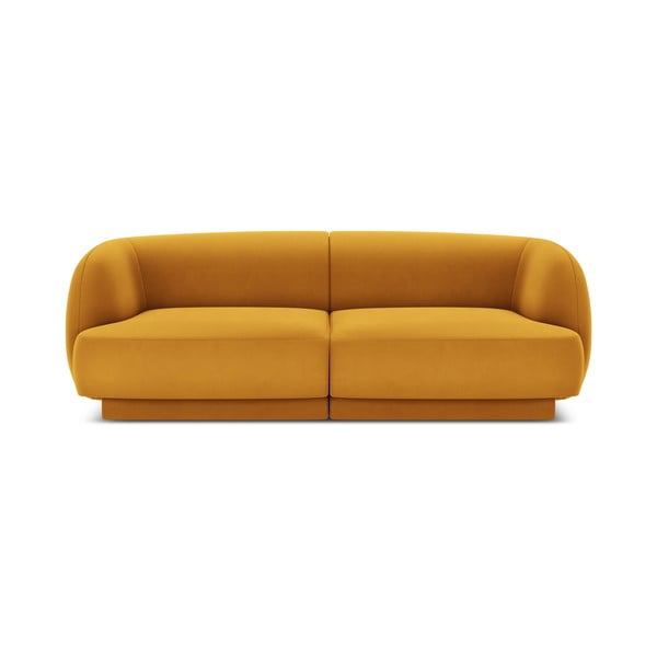 Musztardowa aksamitna sofa 184 cm Miley  – Micadoni Home