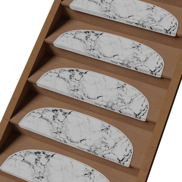 Białe dywaniki na schody zestaw 16 szt. 20x65 cm Marble Dream – Vitaus-image-1