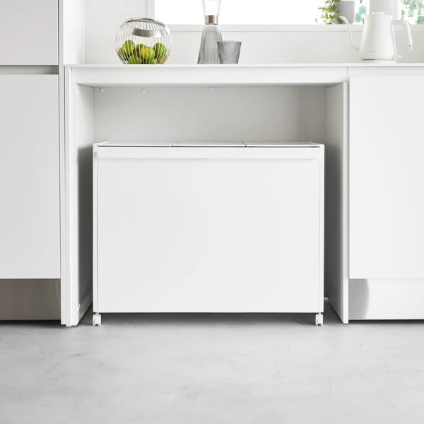 Biały metalowy kosz na śmieci do segregacji odpadów Tower – YAMAZAKI-image-1