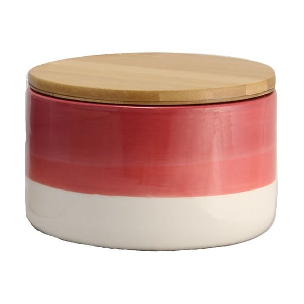 Czerwono-biały pojemnik ceramiczny Strömshaga Majken, 9,5 cm