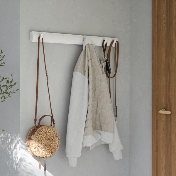Wieszak ścienny z litego drewna sosnowego w matowym białym kolorze 81 cm Flip – Umbra-image-1