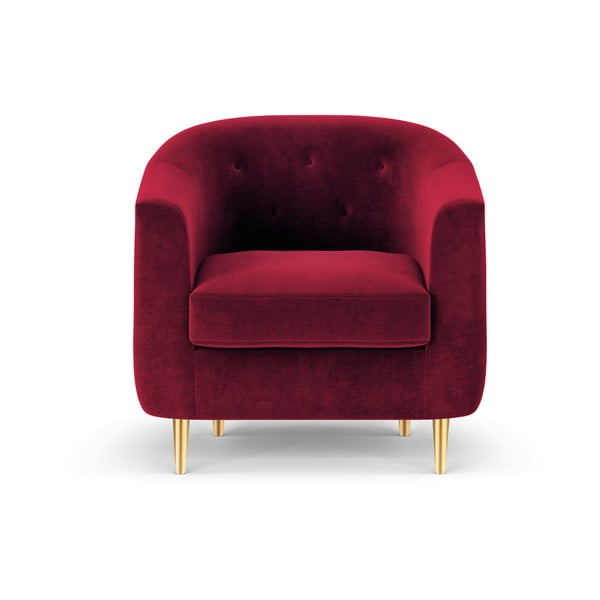 Czerwony aksamitny fotel Kooko Home Corde-image-4
