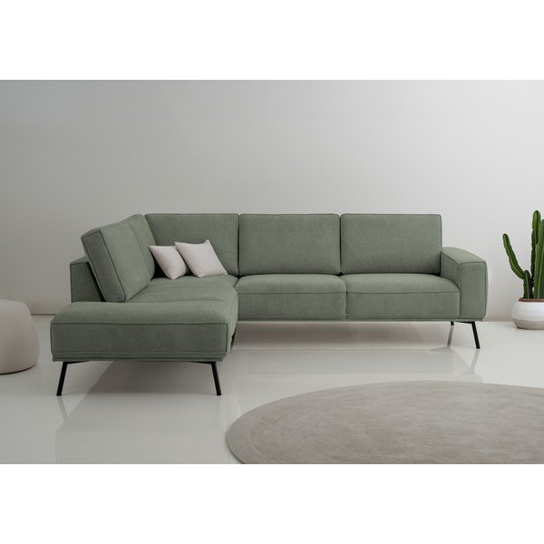 Zielony narożnik z tkaniny szenilowej (lewostronny/w kształcie litery L) Amsterdam – Scandic-image-1