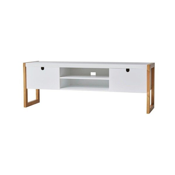 Biała szafka pod TV Marckeric Square, 140x45 cm-image-1