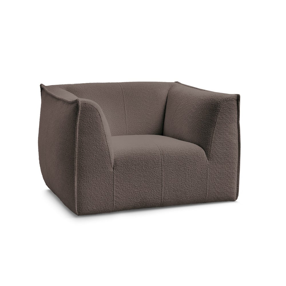 Brązowy fotel z materiału bouclé Giorgia – Bobochic Paris