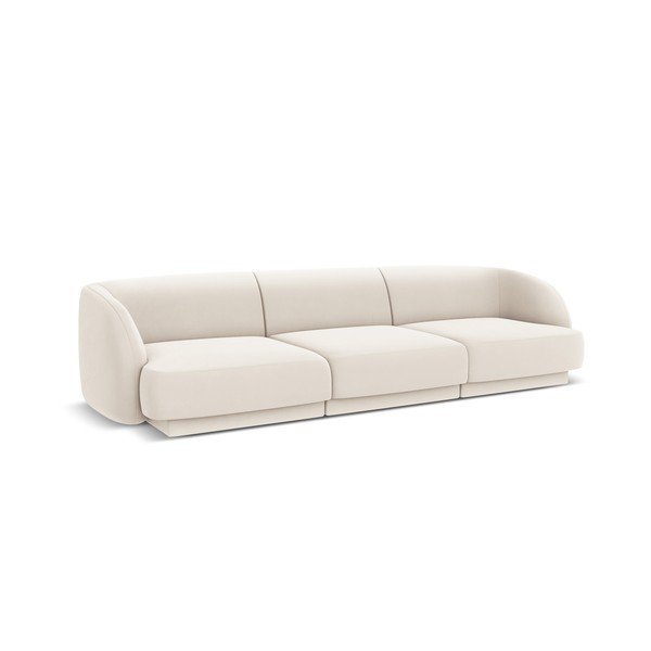 Beżowa aksamitna sofa 259 cm Miley − Micadoni Home-image-2