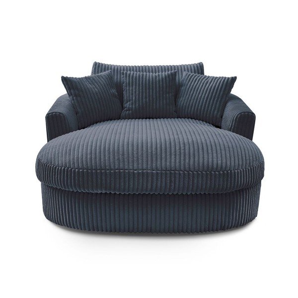 Ciemnoniebieski sztruksowy fotel Belem – Bobochic Paris-image-3