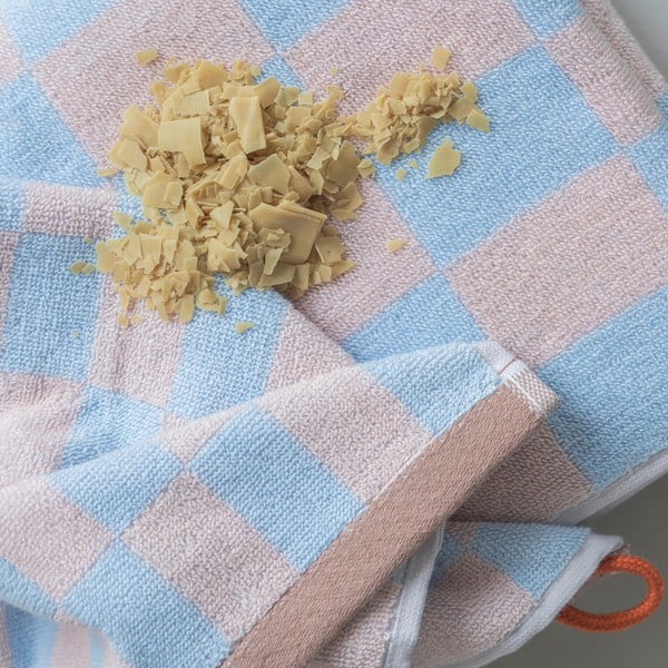 Niebiesko-różowy ręcznik kąpielowy z bawełny organicznej 70x133 cm Retro – Mette Ditmer Denmark-image-3