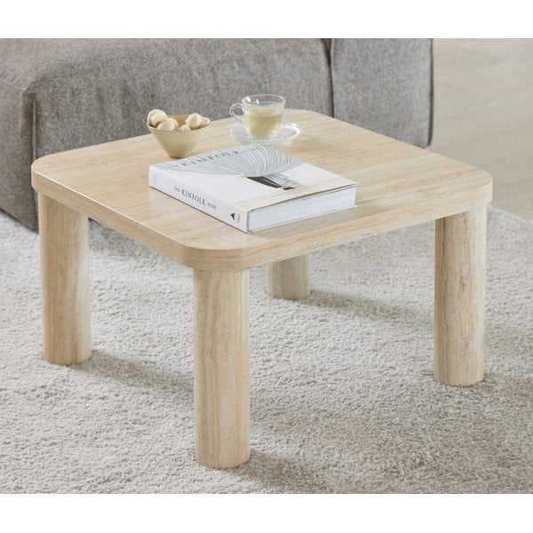 Beżowy stolik w dekorze marmuru 60x60 cm Solano – Actona-image-1