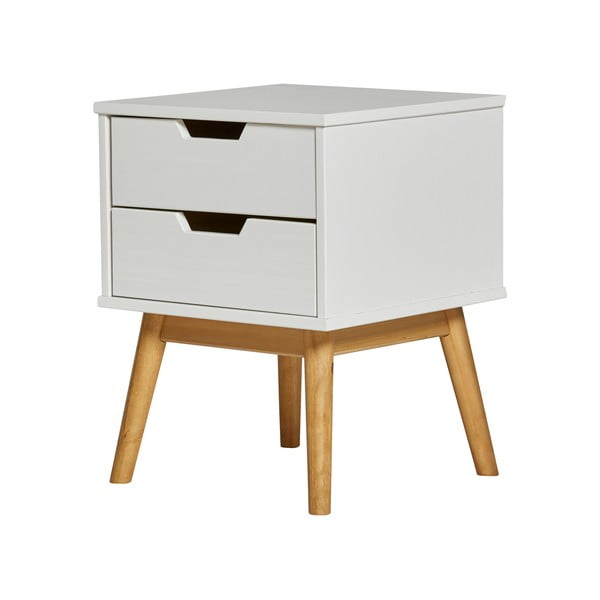 Biała szafka nocna z litego drewna sosnowego Marckeric Baku-image-2