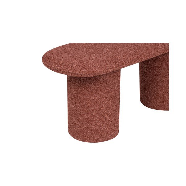 Ceglasta tapicerowana ławka z materiału bouclé Rull – noo.ma-image-2