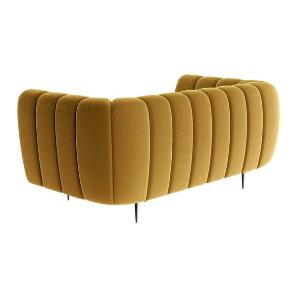 Miodowożółta aksamitna sofa Ghado Shel, 170 cm-image-3