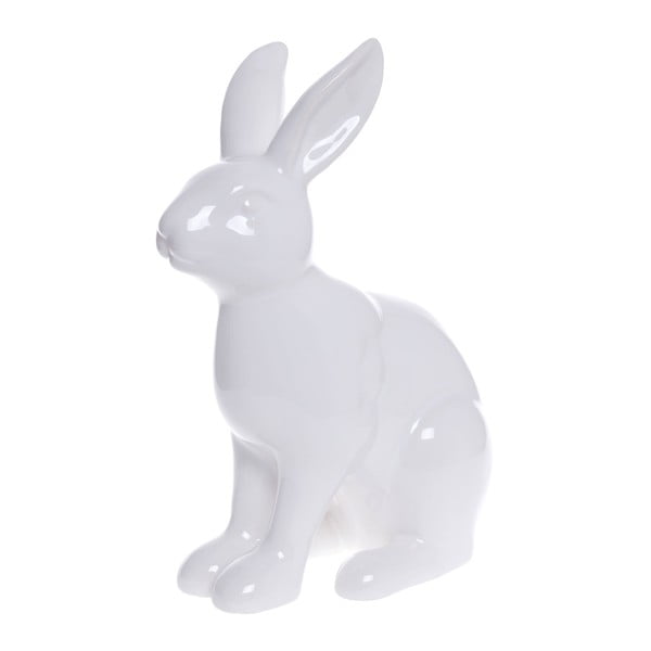 Biały zajączek ceramiczny Ewax Rabbit Jump, wys. 12 cm