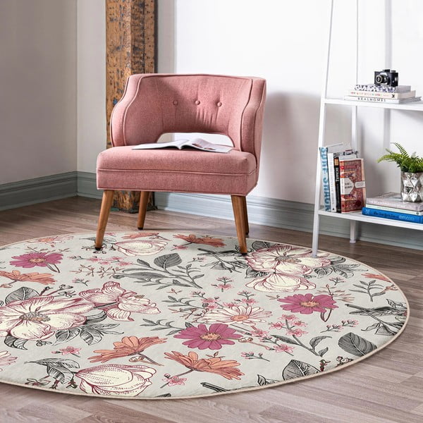 Okrągły dywan odpowiedni do prania i robotów sprzątających ø 120 cm Comfort – Mila Home-image-1