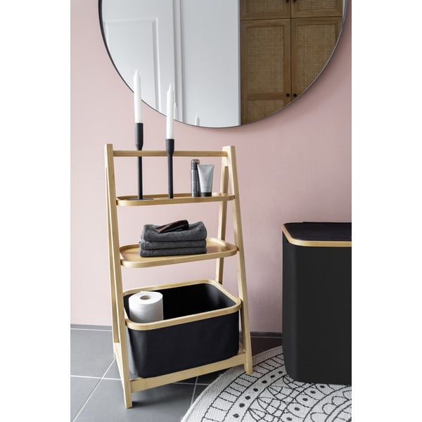 Czarno-naturalny bambusowy regał łazienkowy 44x80 cm Ecori – Wenko-image-3