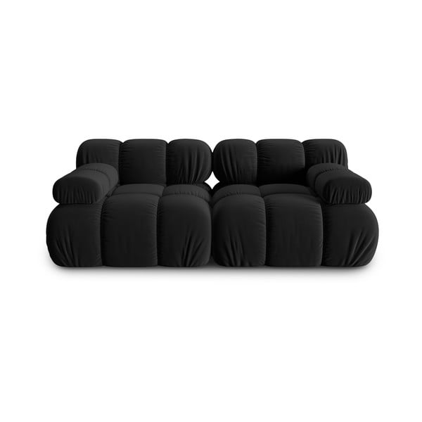 Czarna aksamitna sofa 188 cm Bellis – Micadoni Home