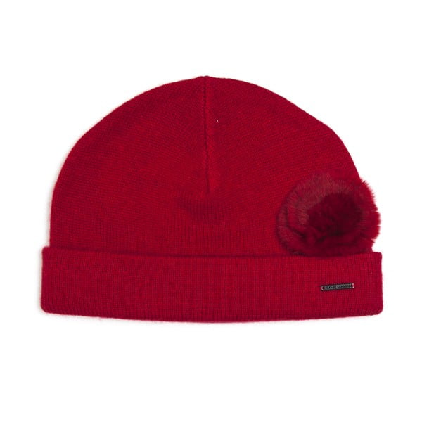 Czerwona czapka Silk and Cashmere Houppe