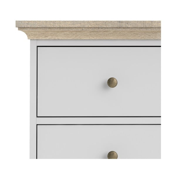 Biała komoda z detalami w dekorze dębu Tvilum Paris, 96 x 140 cm-image-1