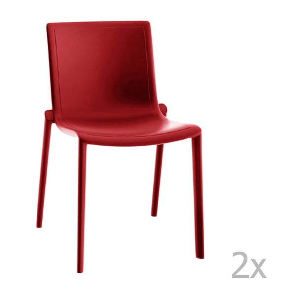 Zestaw 2 czerwonych krzeseł ogrodowych Resol Kat