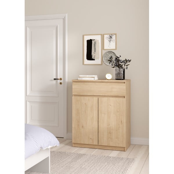 Komoda w dekorze dębu w naturalnym kolorze 80x100x40 cm Naia – Tvilum-image-1
