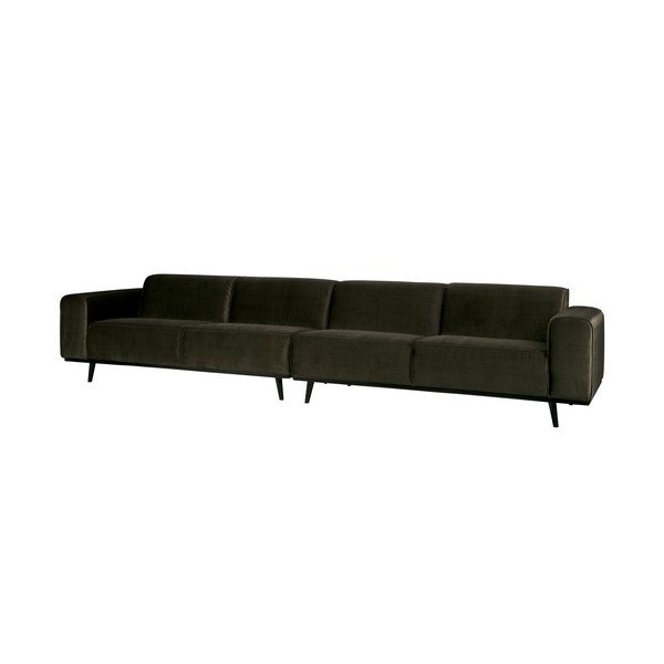 Ciemnozielona aksamitna sofa BePureHome Statement, 372 cm-image-2