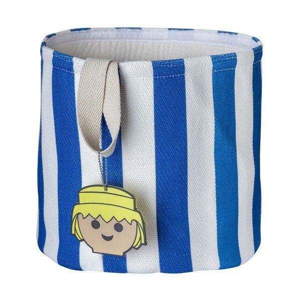 Niebieski tekstylny dziecięcy kosz na zabawki ø 30x28 cm Stripes – Playmobil-image-2