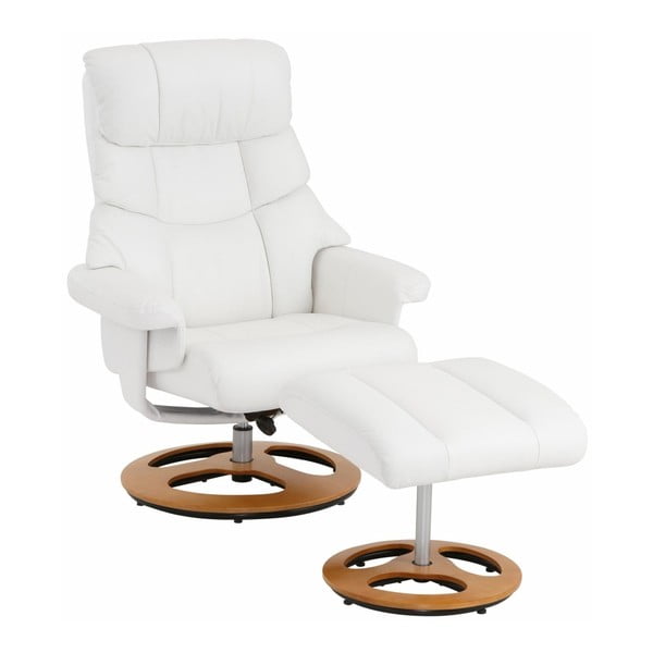 Biały fotel z podnóżkiem Støraa Tony-image-4