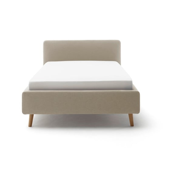 Jasnobrązowe tapicerowane łóżko jednoosobowe bez stelaża 120x200 cm Mattis – Meise Möbel-image-4