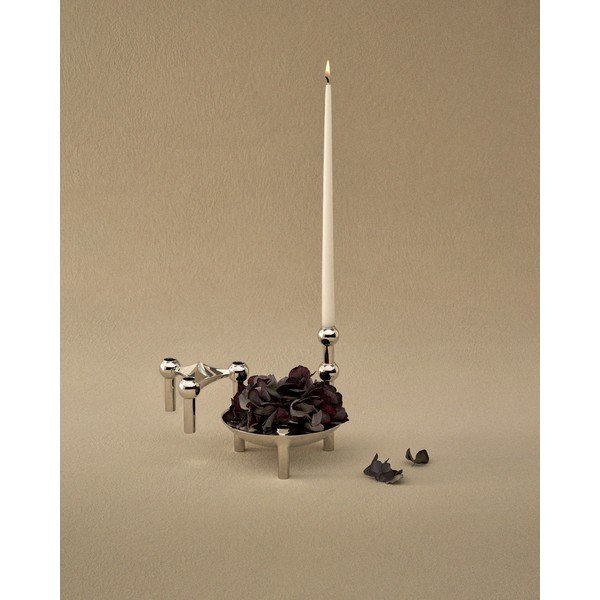 Metalowy wazon w kolorze srebra z połyskiem (wysokość 10 cm) Nagel – STOFF Nagel-image-2