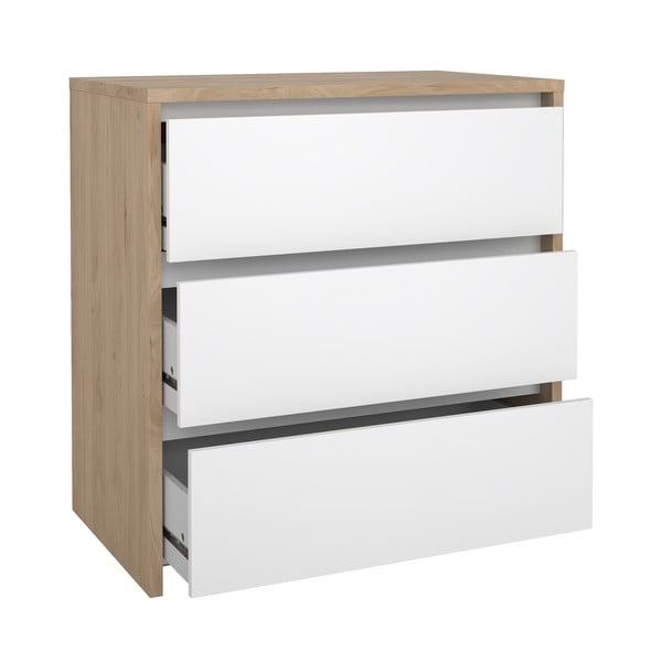 Biało-naturalna komoda w dekorze dębu 80x84x48 cm Next – Tvilum-image-2