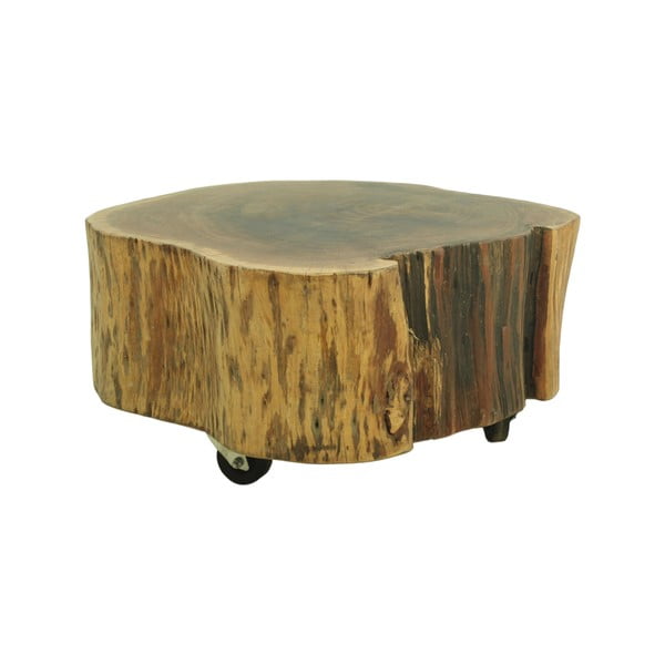 Stolik z drewna akacji na kolečkách HSM collection Stam, Ø 65 cm