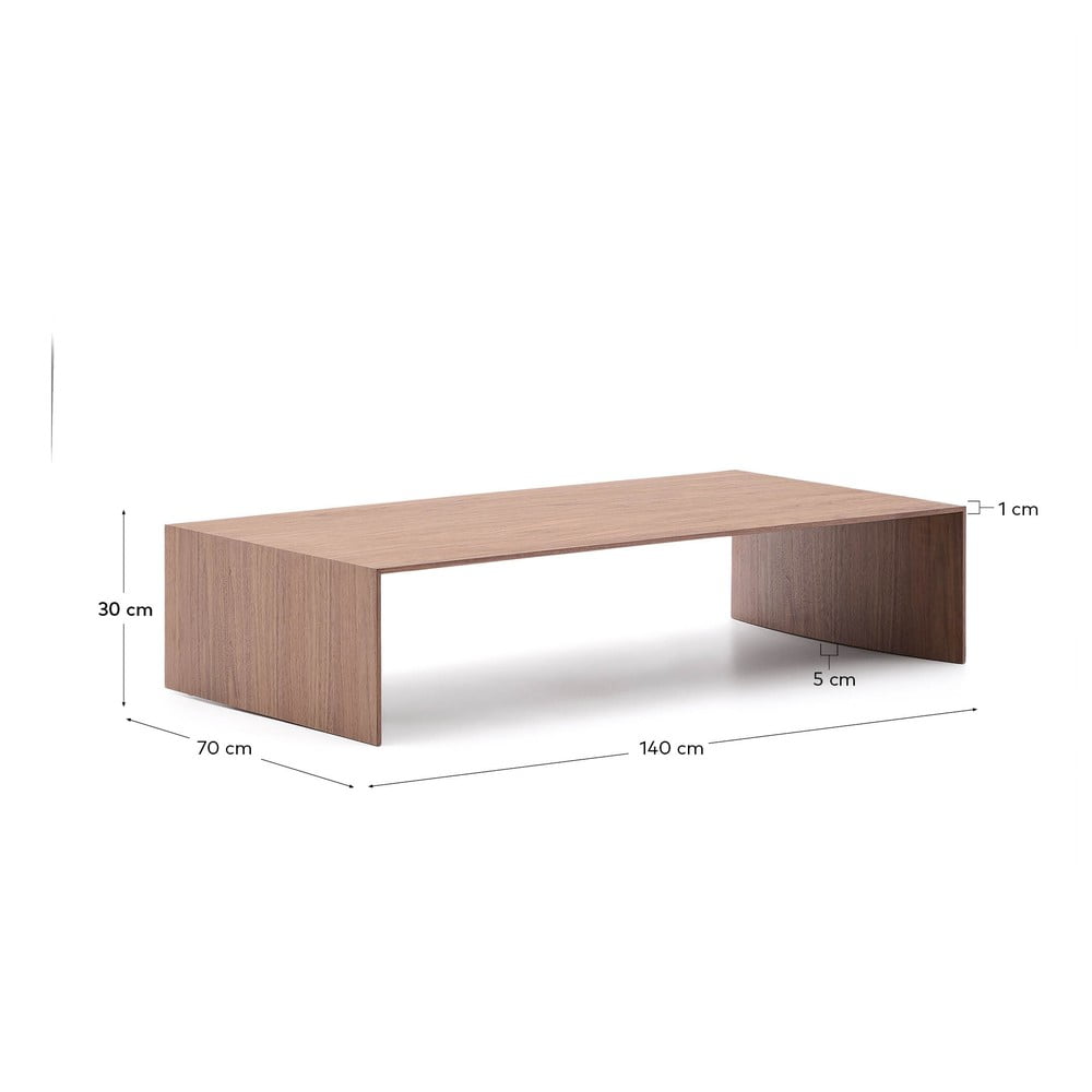 Stolik w dekorze orzecha w ciemnym naturalnym kolorze 70x140 cm Litto – Kave Home (zdjęcie 6)