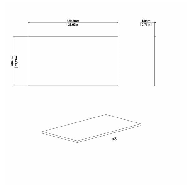 Dodatkowe półki do szafy zestaw 3 szt. (szer. 89 cm) Verona – Tvilum-image-2