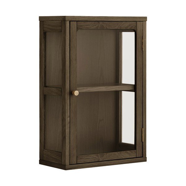 Ciemnobrązowa witryna w dekorze dębu wisząca 40x60x20 cm Zamora – House Nordic