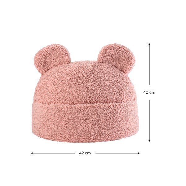 Różowa poduszka na sofę dziecięcą z materiału bouclé Teddy Pouch – Wigiwama-image-2