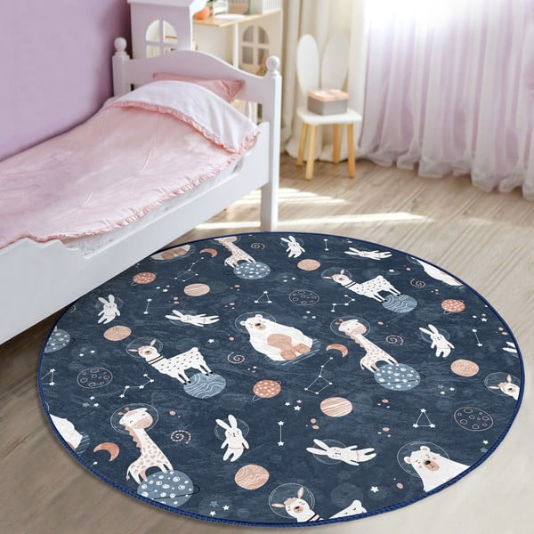 Ciemnoniebieski dywan dziecięcy ø 120 cm Comfort – Mila Home-image-1