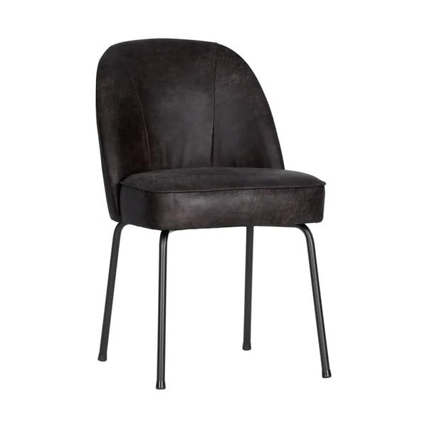 Czarne krzesła zestaw 2 szt. ze skóry Vogue – WOOOD