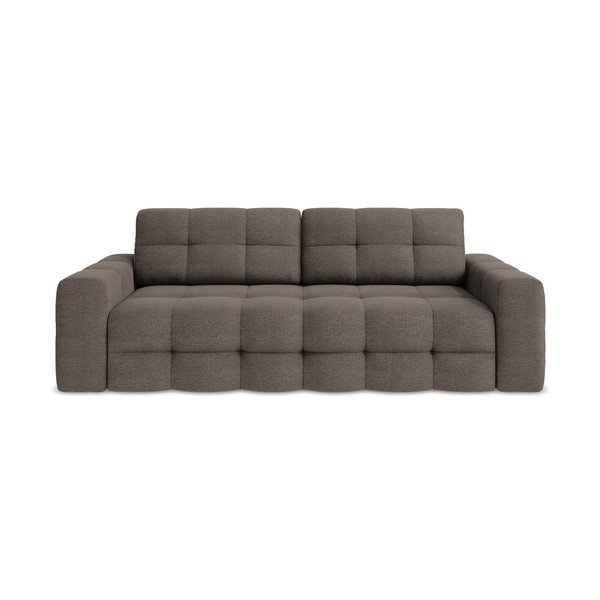 Brązowa rozkładana sofa z materiału bouclé 255 cm Milu – Makamii