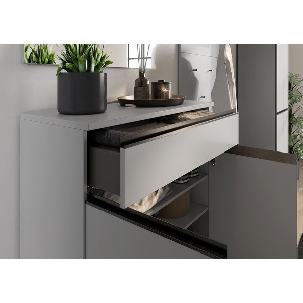 Szara szafka na buty z szufladami Bastia – Germania-image-3