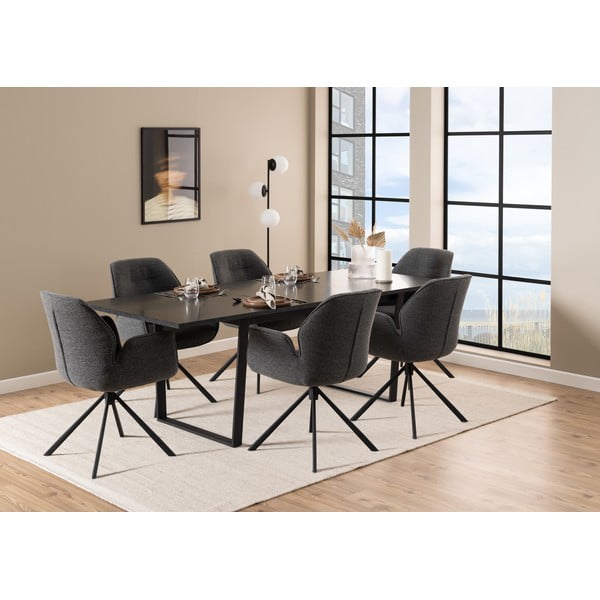 Ciemnoszary tapicerowany fotel jadalniany Aura – Actona-image-3