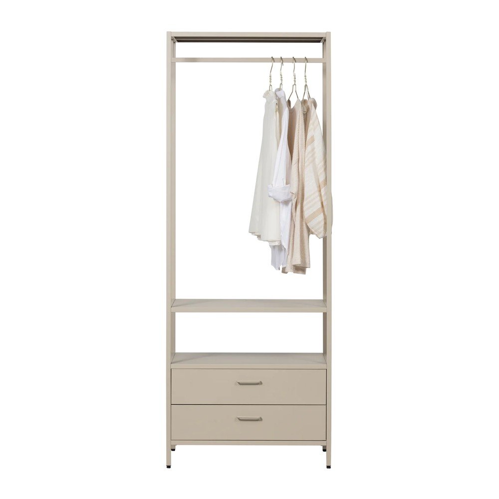 Beżowa metalowa szafa otwarta 70x185x54 cm Ferris – WOOOD (zdjęcie 6)