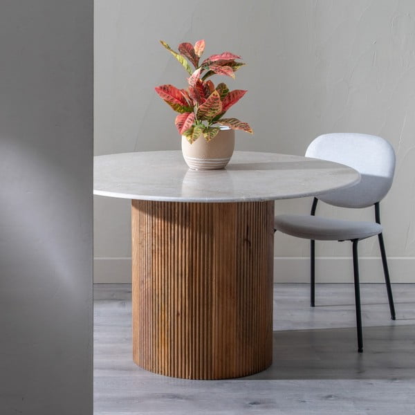 Okrągły stół z marmurowym blatem ø 120 cm – Ixia-image-1