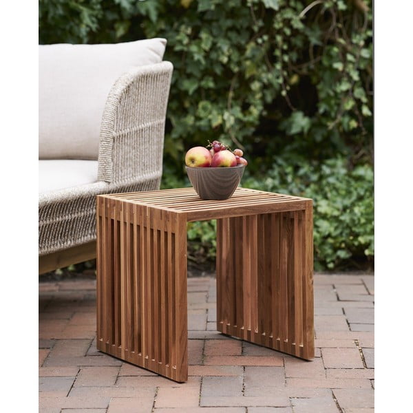 Stolik z litego drewna tekowego 40x40 cm Pego – House Nordic-image-1