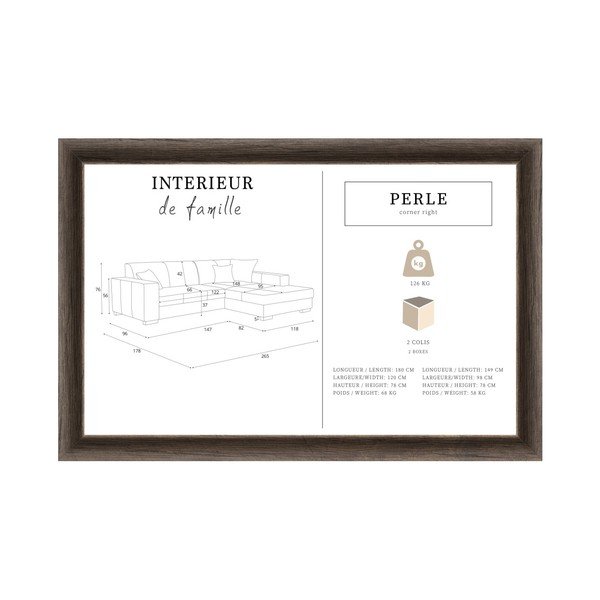 Turkusowy narożnik prawostronny Interieur De Famille Paris Perle-image-4