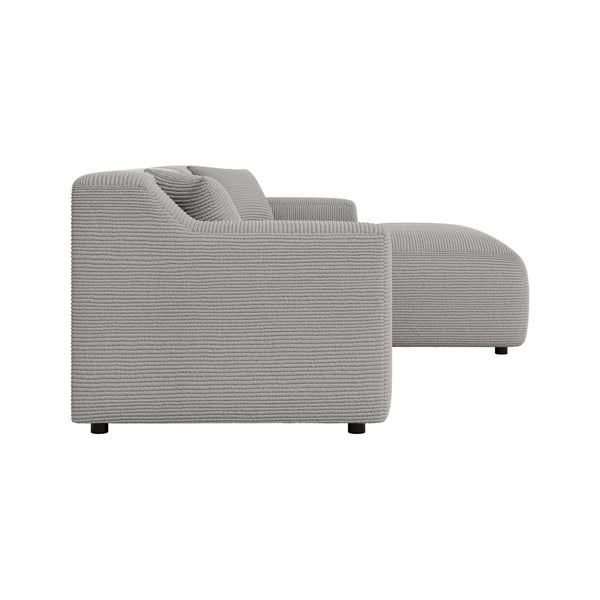 Jasnoszary sztruksowy narożnik (prawostronny/z szezlongiem) Martin – Ropez-image-3