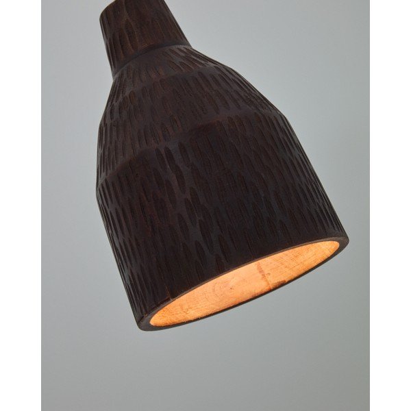 Czarna lampa wisząca z drewnianym kloszem ø 15 cm Amire – Kave Home-image-4
