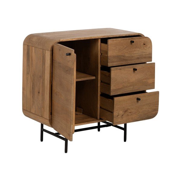 Brązowa komoda z litego drewna mango 80x80x40 cm Kaya – Ixia-image-2