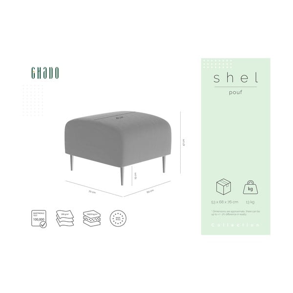 Ciemnozielony aksamitny podnóżek Ghado Shel-image-3