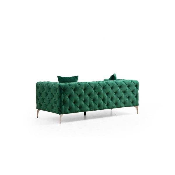 Ciemnozielona aksamitna sofa 197 cm Como – Artie-image-2